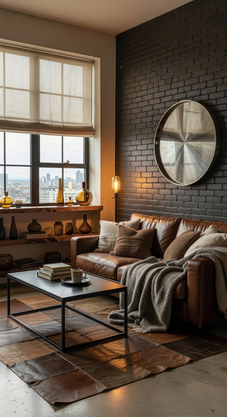 industrial cozy loft livingroom