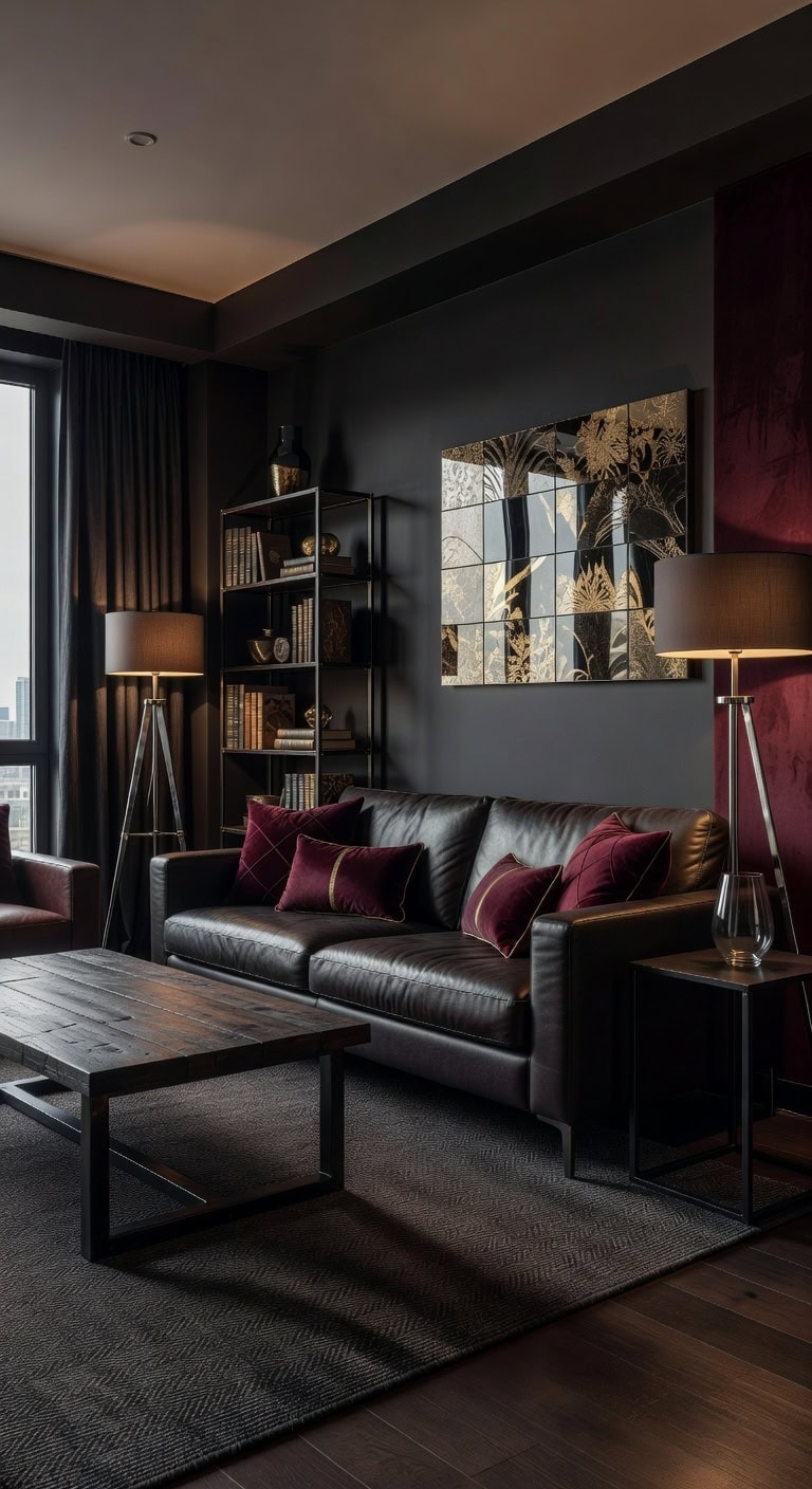 industrial glam burgundy luxe