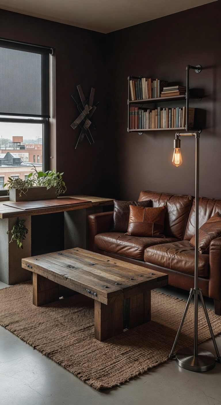 industrial leather concrete warmth