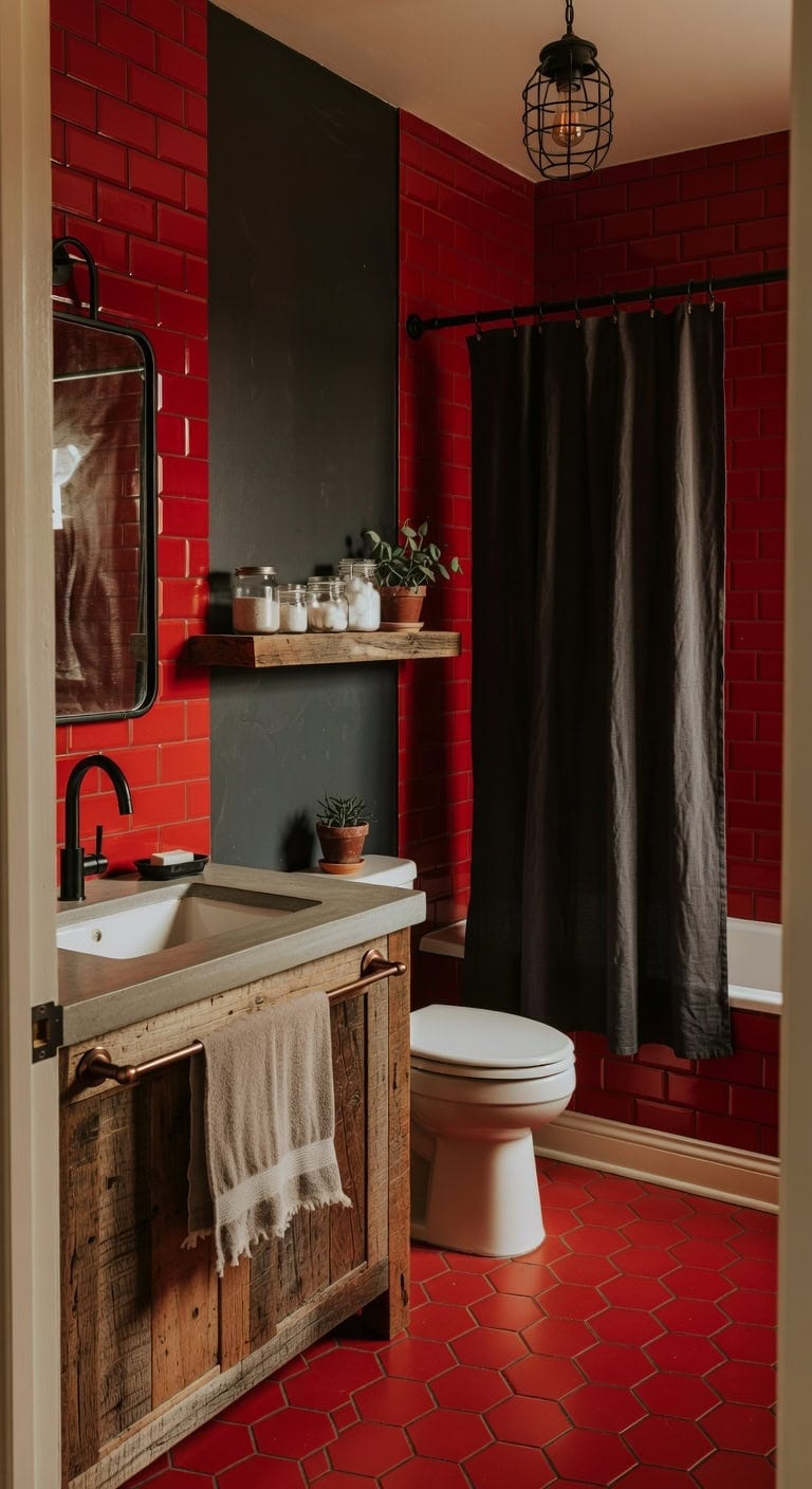 industrial reclaimed wood bathroom