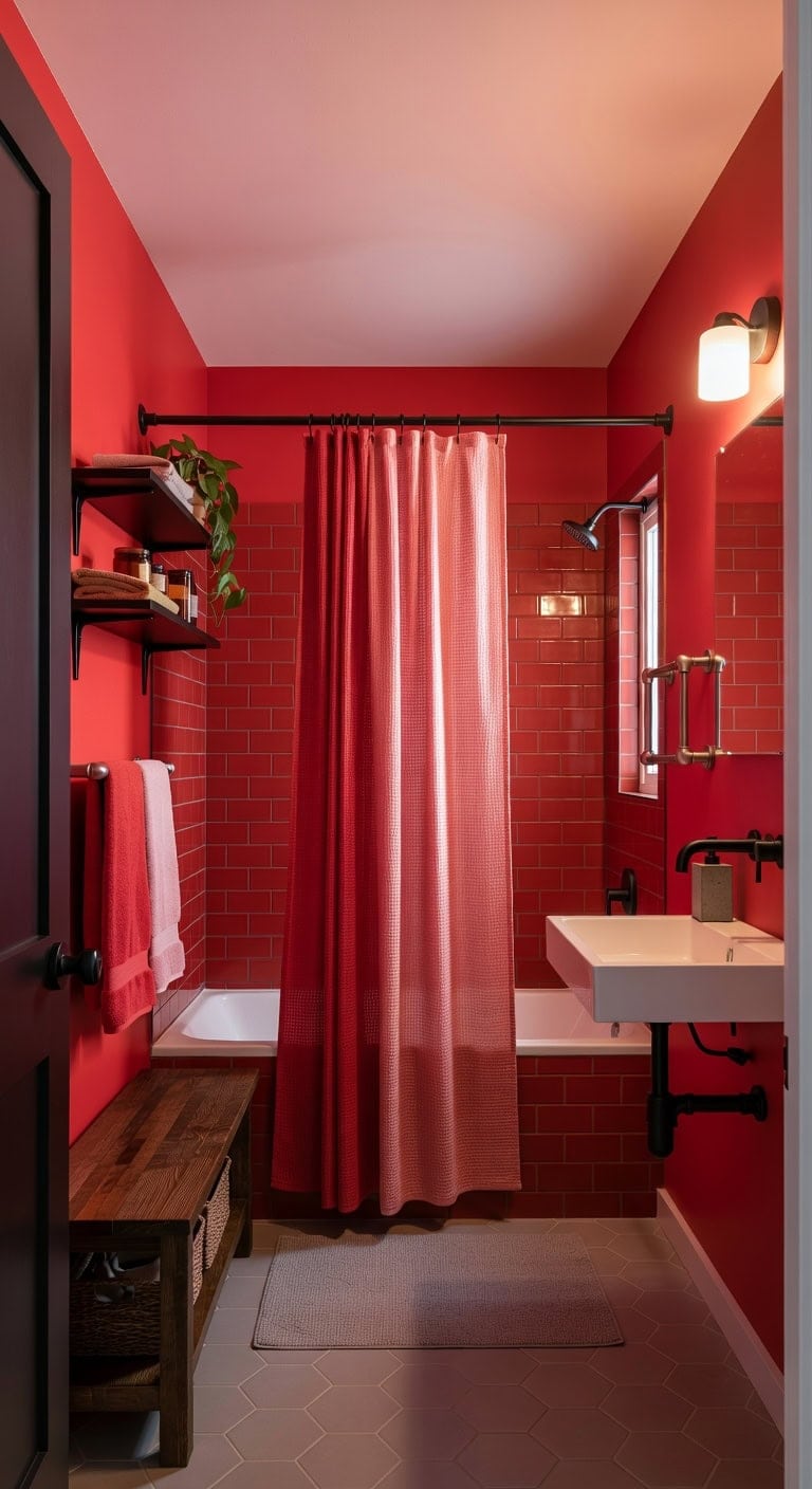 industrial red pink textured contrast