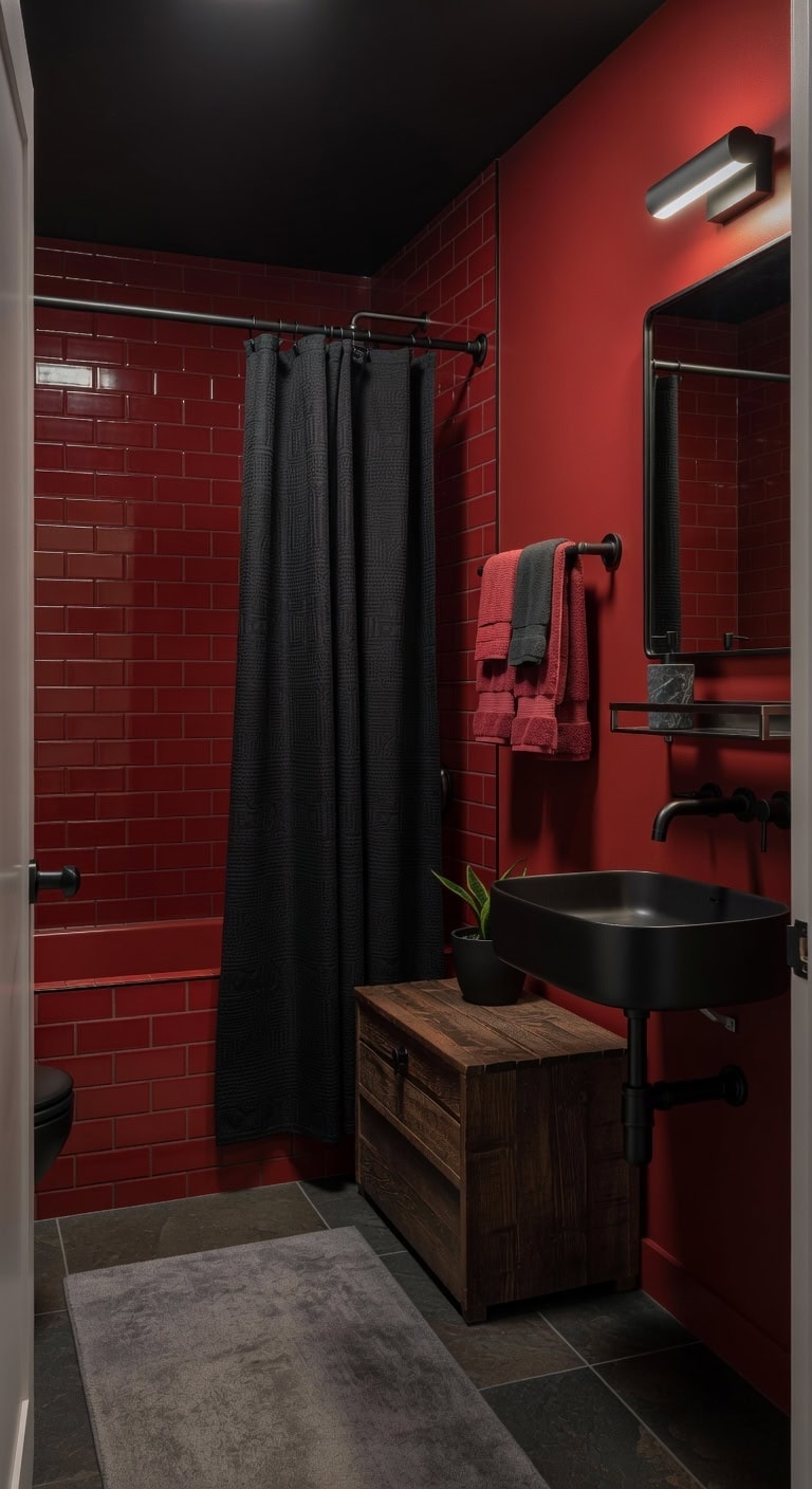 industrial red textured retreat