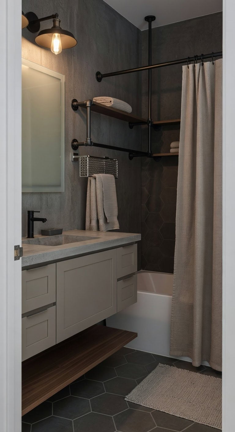industrial taupe metal accents