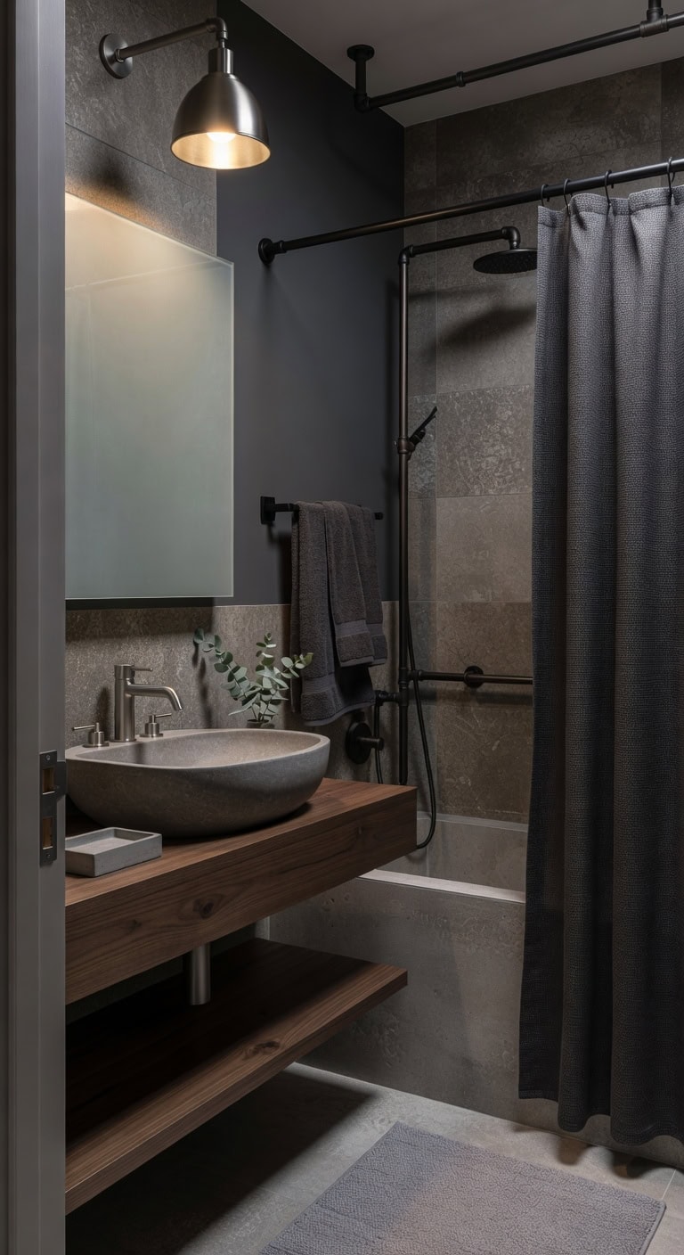 industrial urban stoneware bath