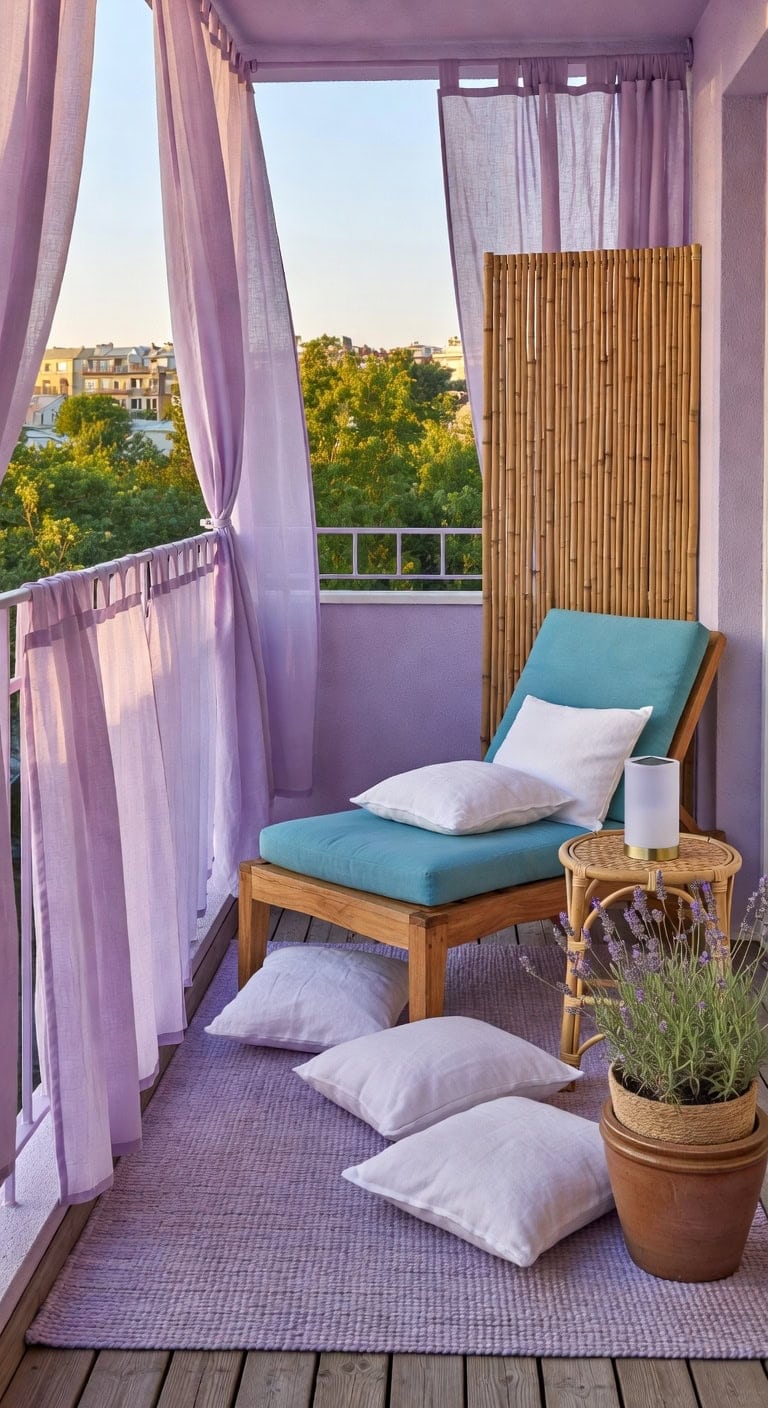 lavender linen balcony retreat