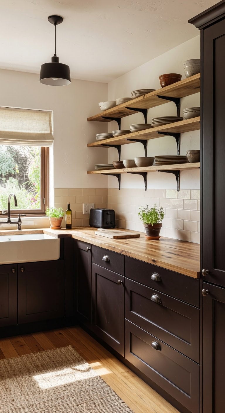 layered collected warm grounded kitchen