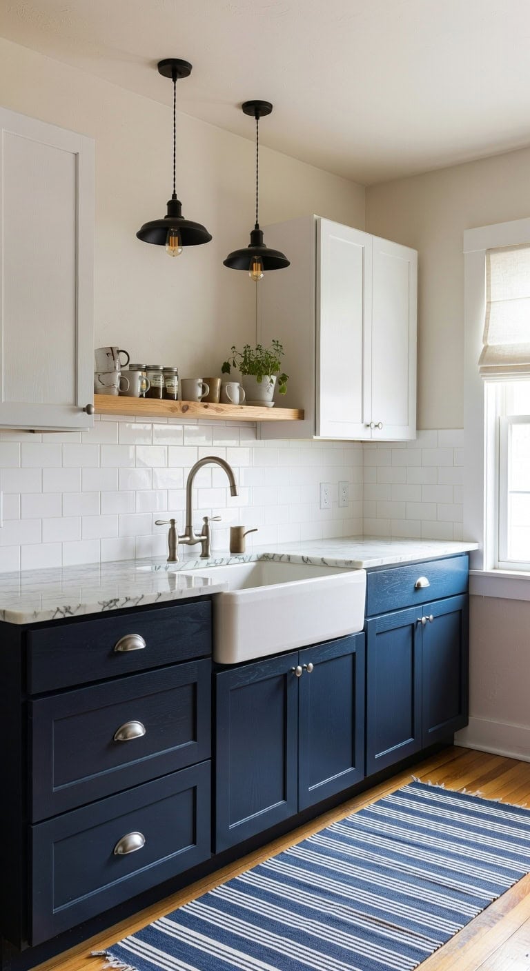 layered kitchen contrast balanced intentional