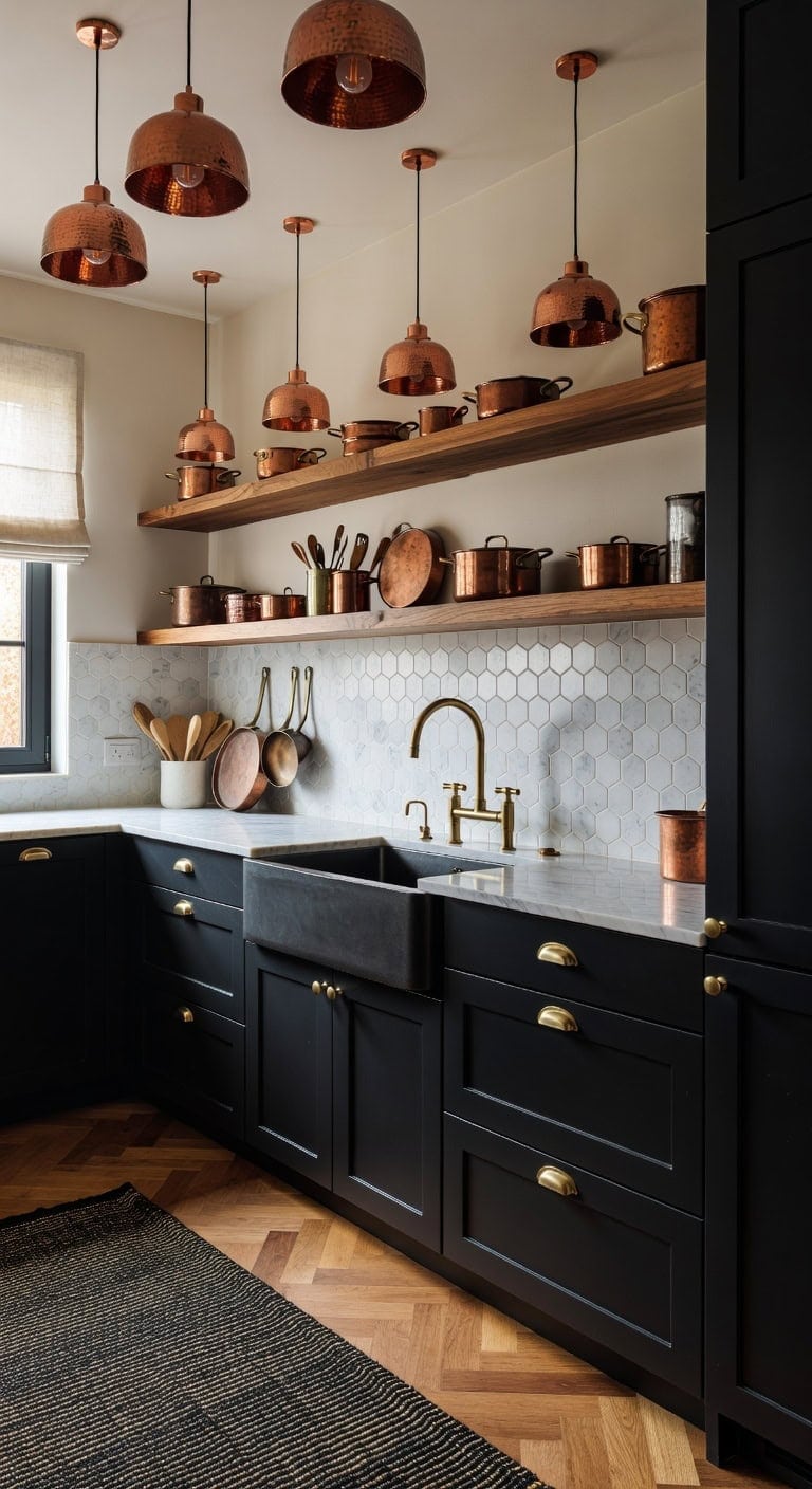layered mixed metal kitchen aesthetics