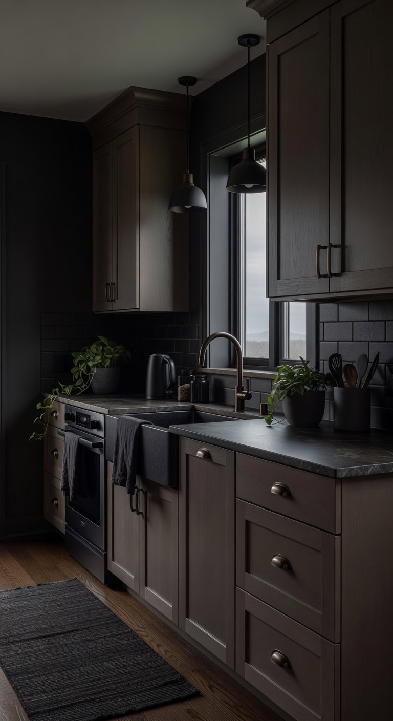 layered moody cocooning kitchen palette