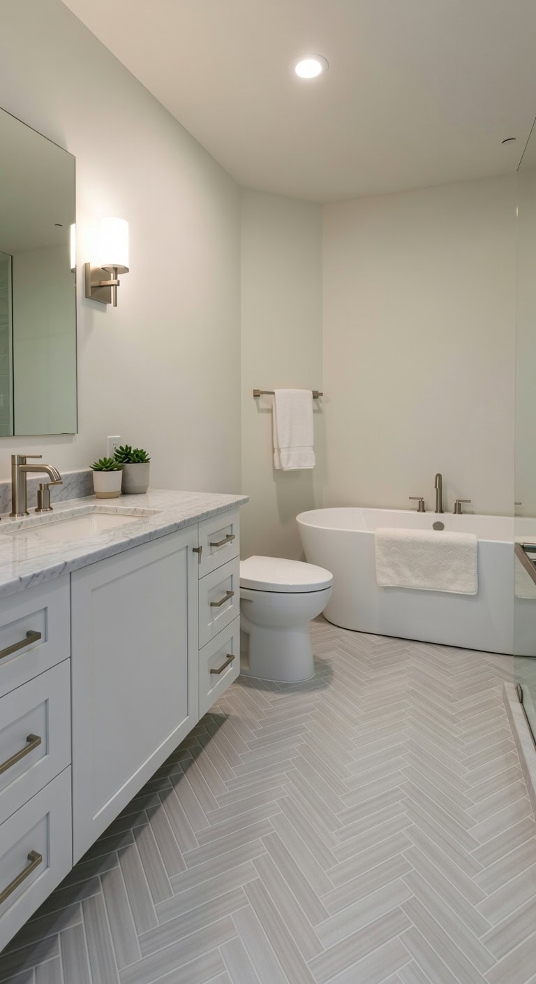 layered pistachio grout creates depth