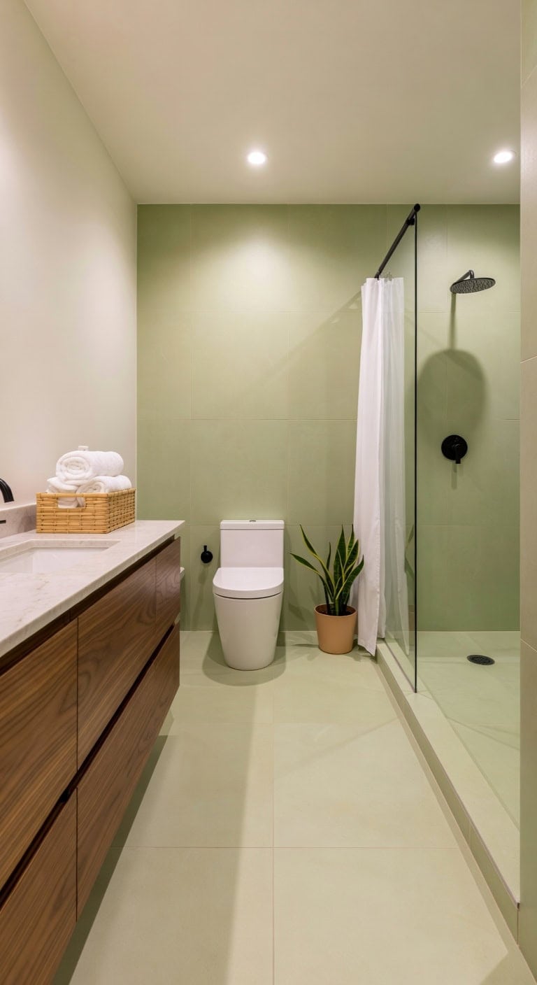 layered pistachio tile gradient spa retreat