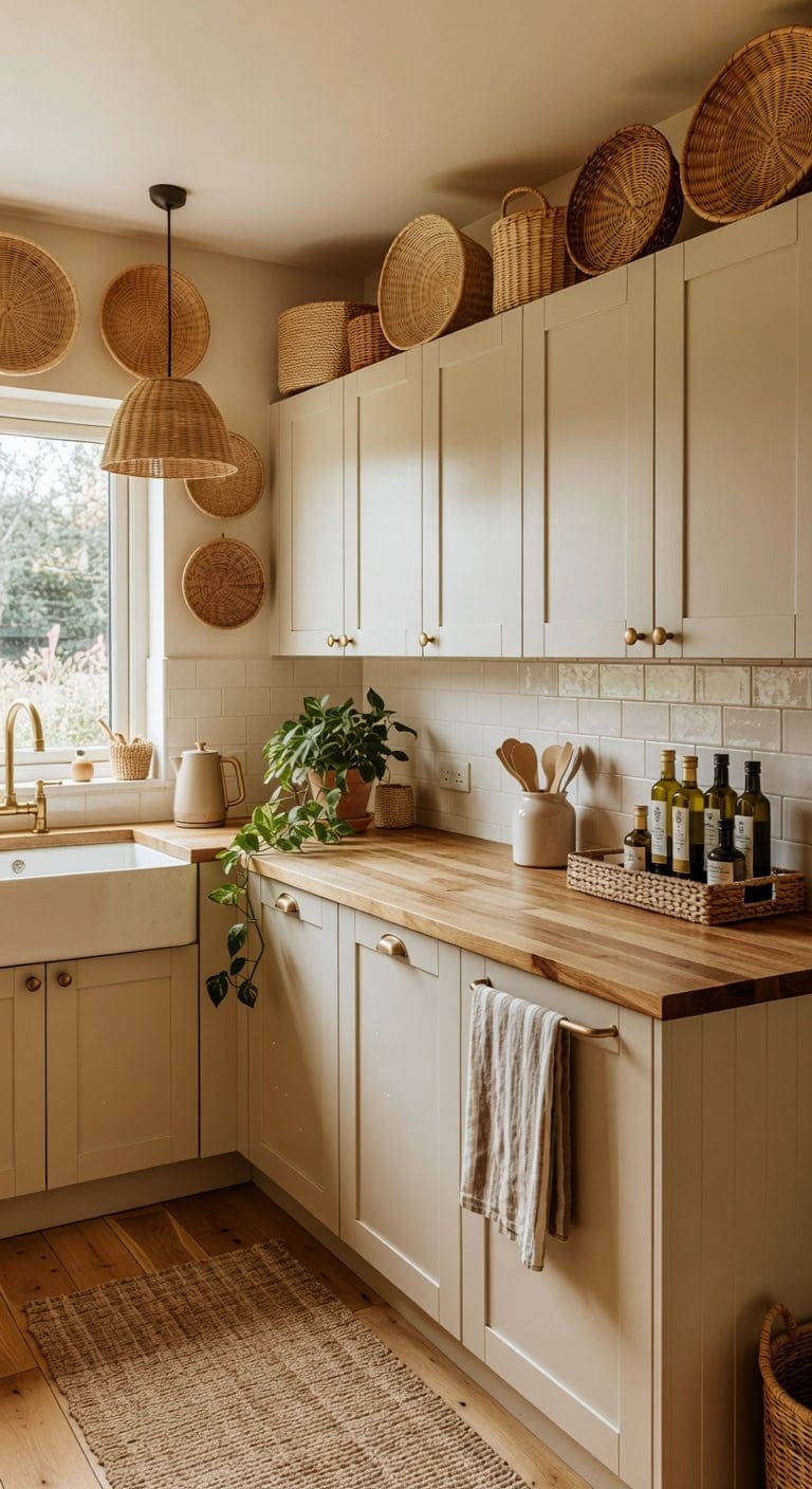layered textured collected kitchen storage