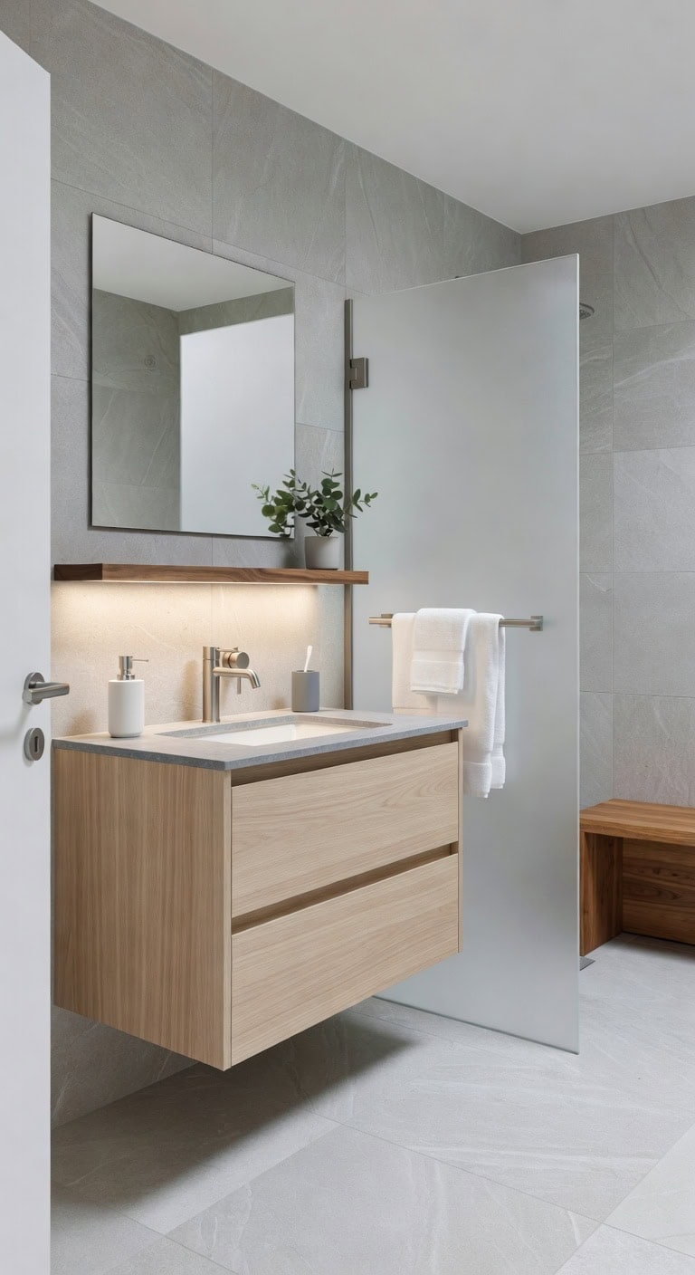 light grey slate bathroom retreat