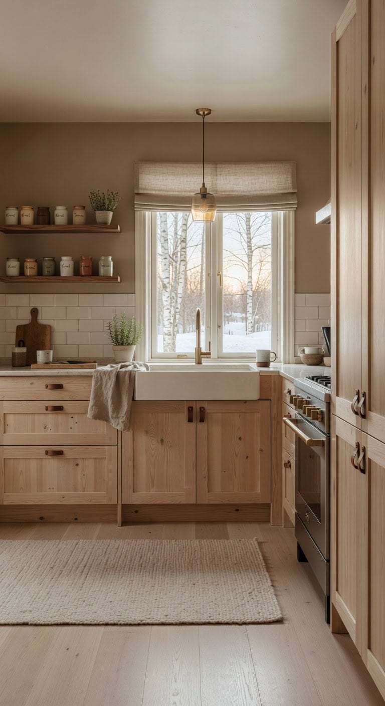 light pine leather wool