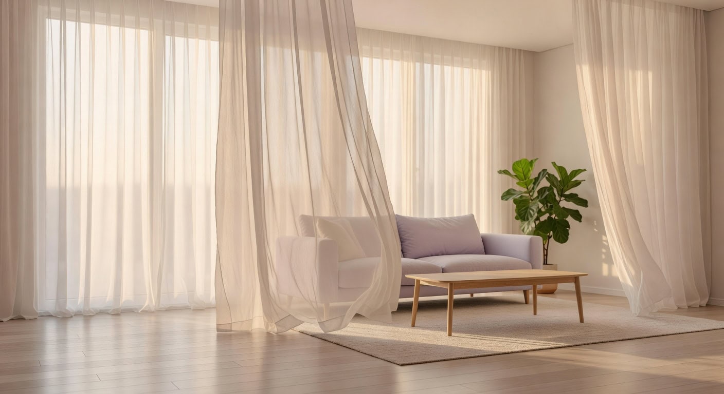 lightweight durable semi sheer easy care curtains