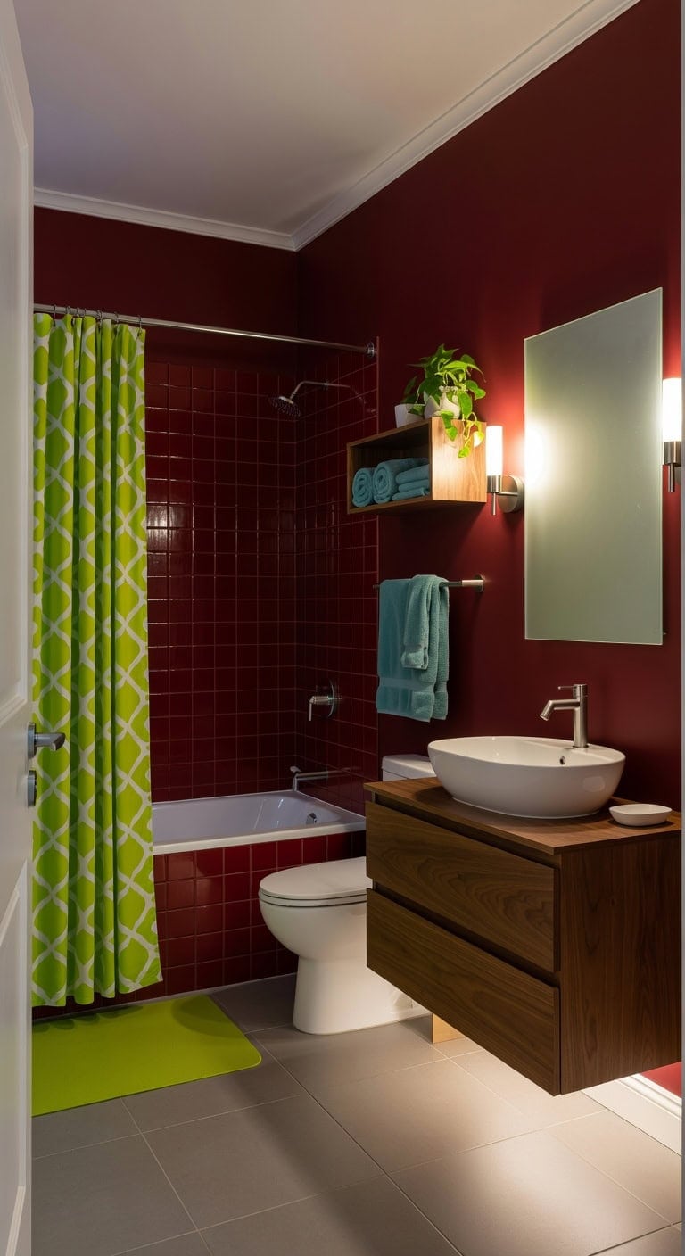 lime accented modern bathroom refresh