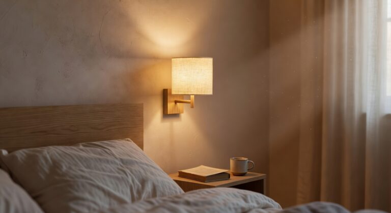 linen shade wall sconce highlights