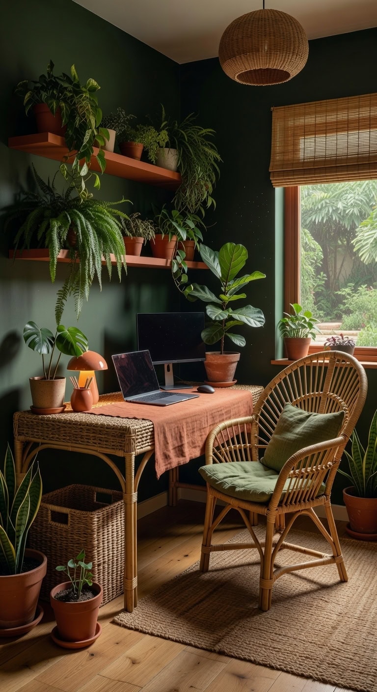 lush grounded calming inspiring workspace