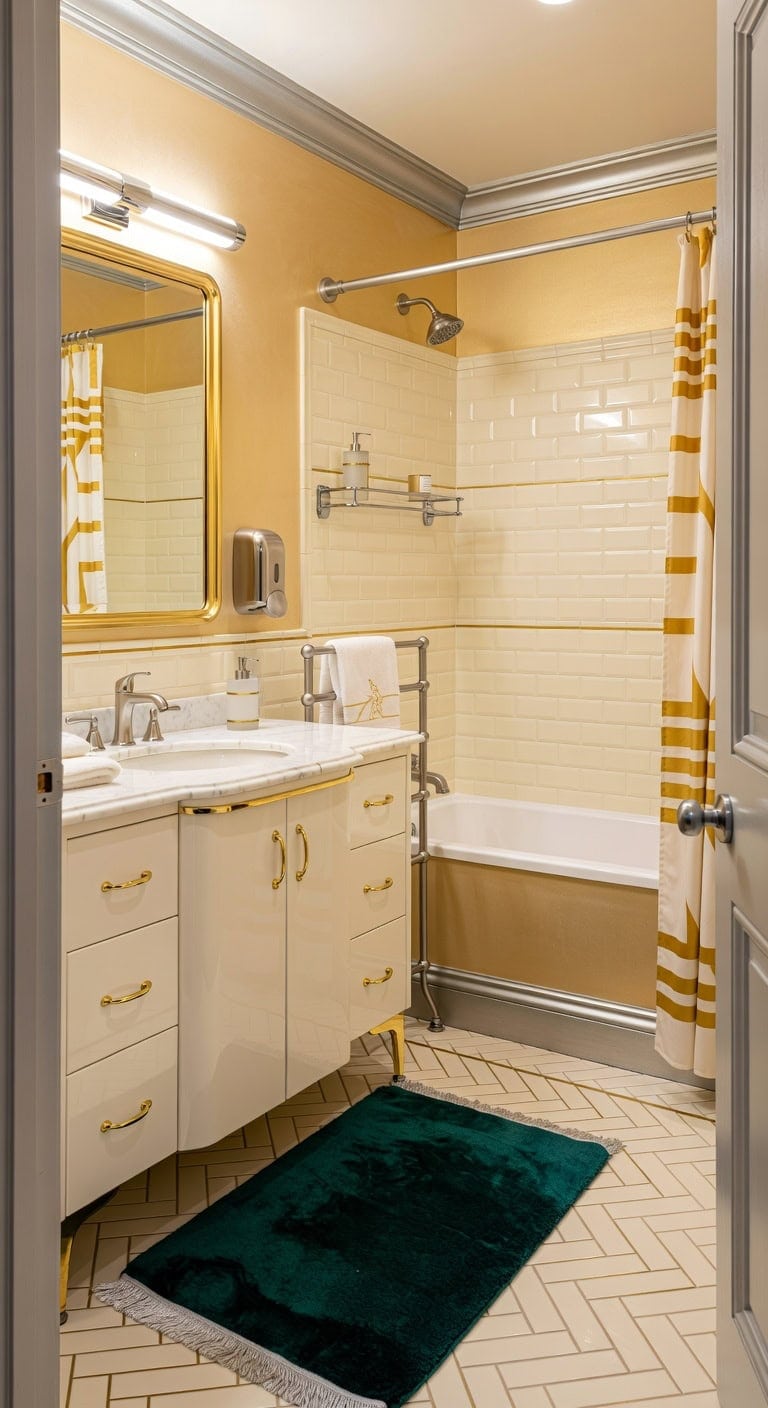 luxe gold and chrome bathroom