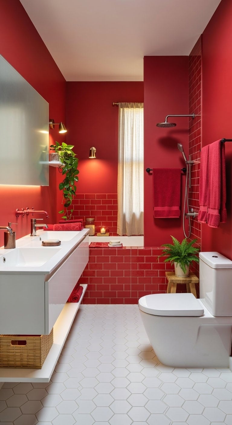luxurious and vibrant bathroom makeover