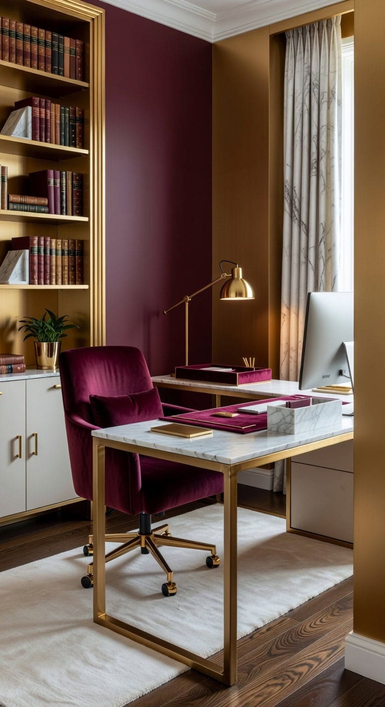 luxurious grounded glamorous workspace