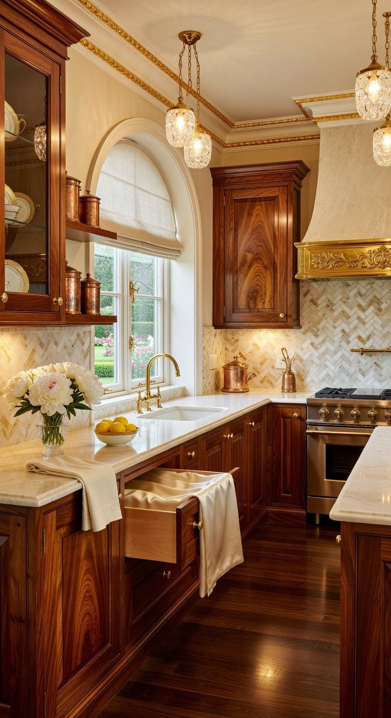 mahogany maple with gold