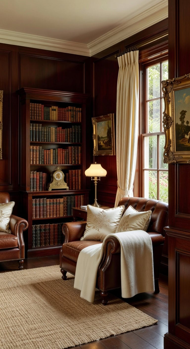 mahogany silk brass elegance