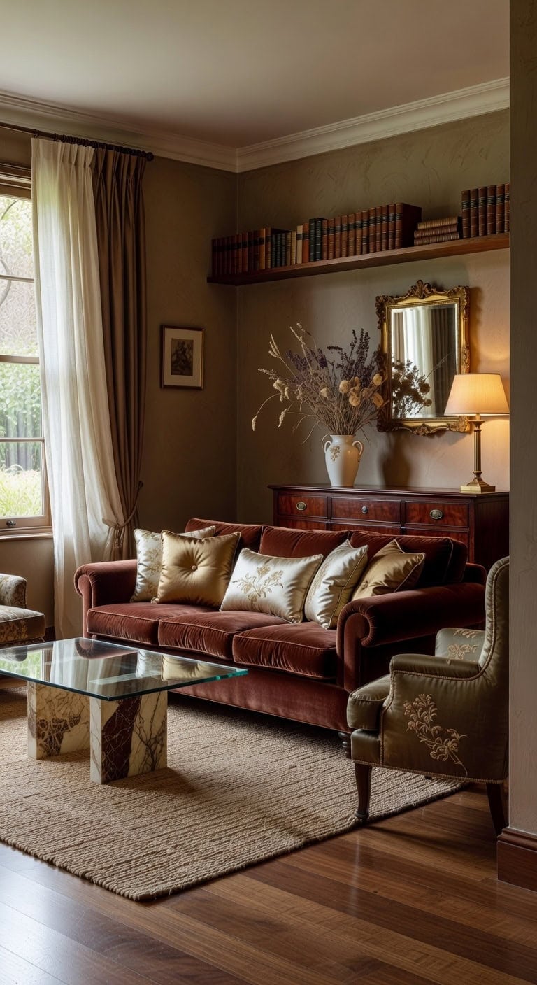 mahogany silk porcelain elegance