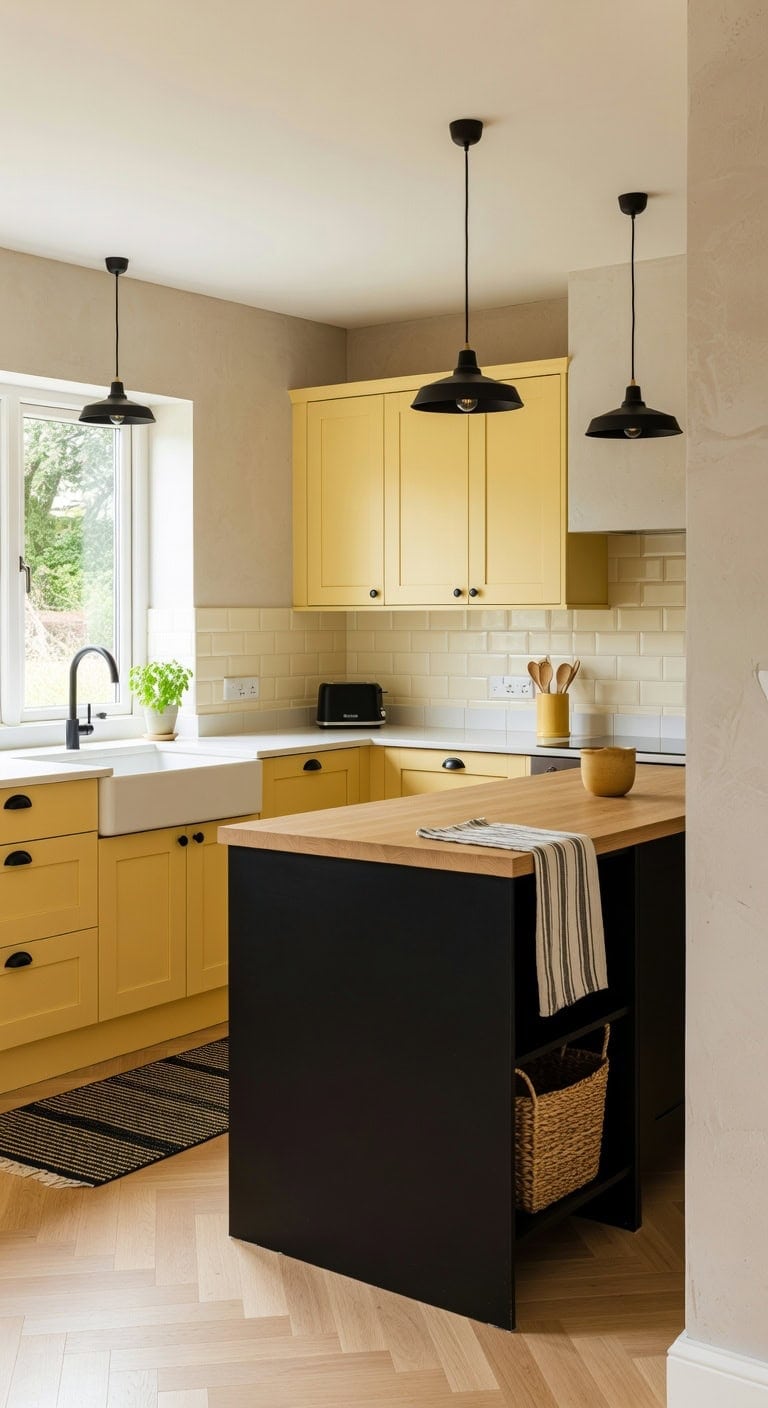 matte yellow and black kitchen charm