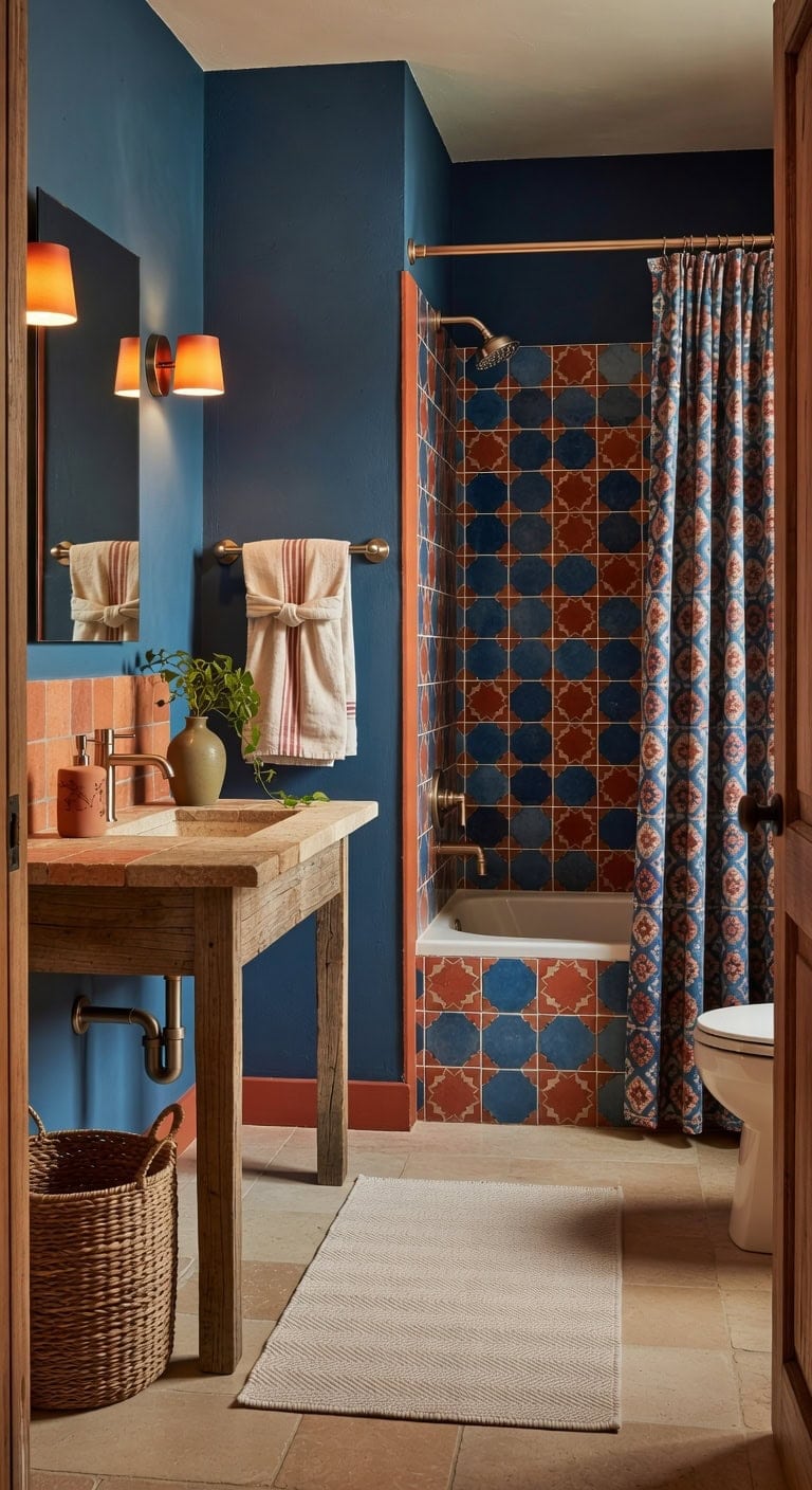 mediterranean blue terracotta accents