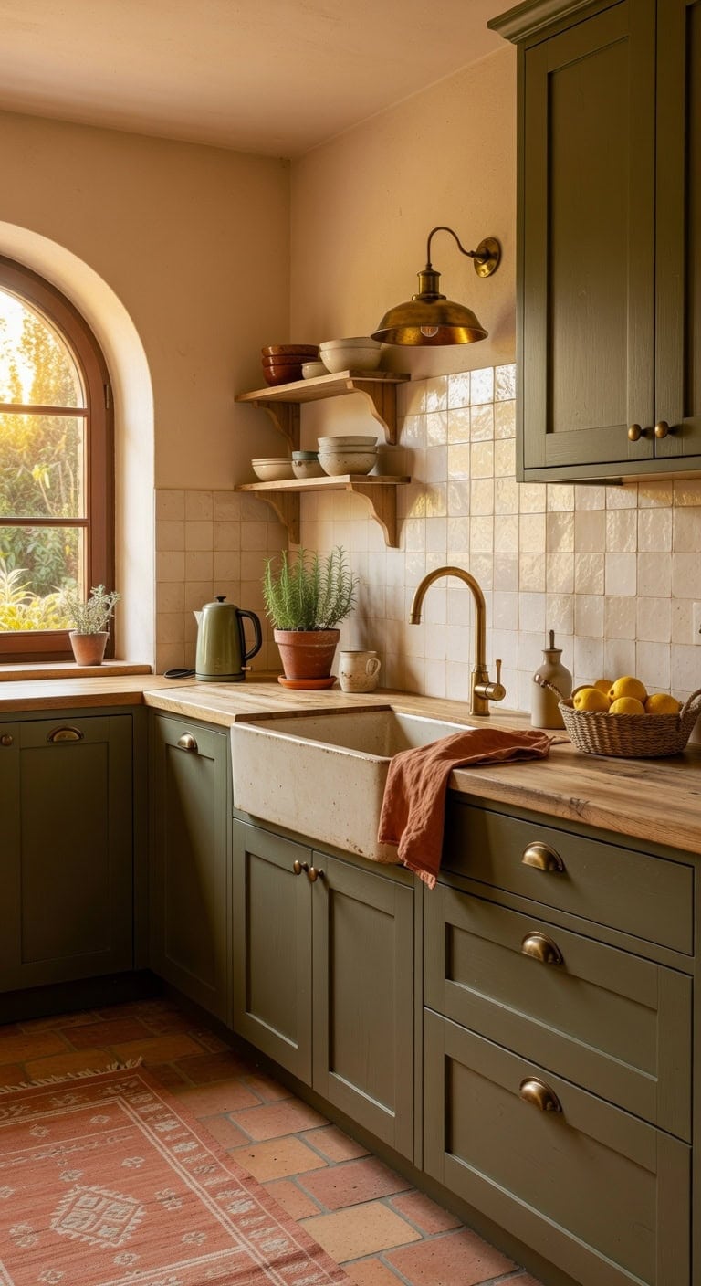 mediterranean farmhouse inspired kitchen