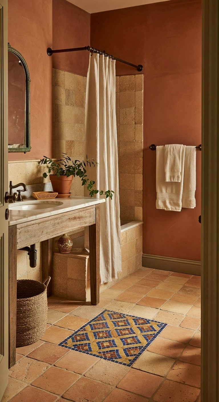 mediterranean travertine mosaic oasis