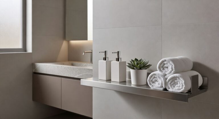 metal bathroom shelves