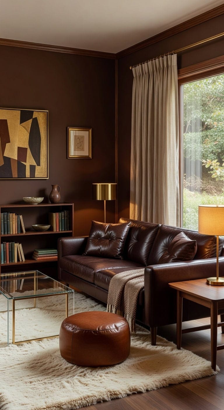 mid century chocolate walnut modern