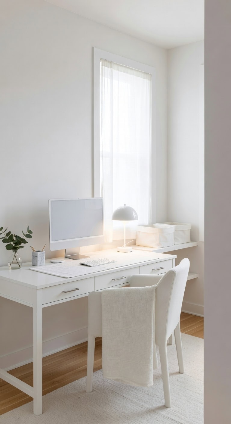 minimalist white streamlined elegant