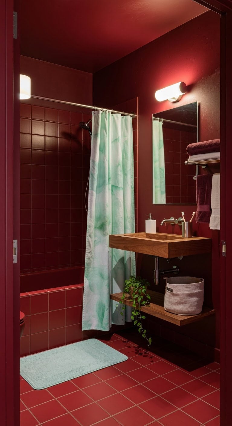 mint and red spa retreat