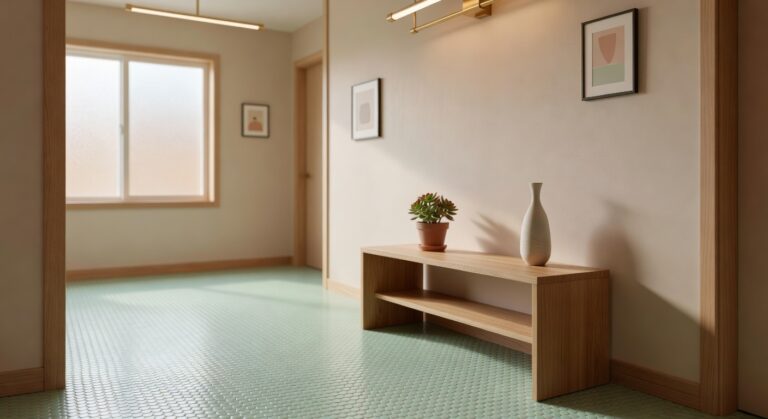 mint green penny round porcelain