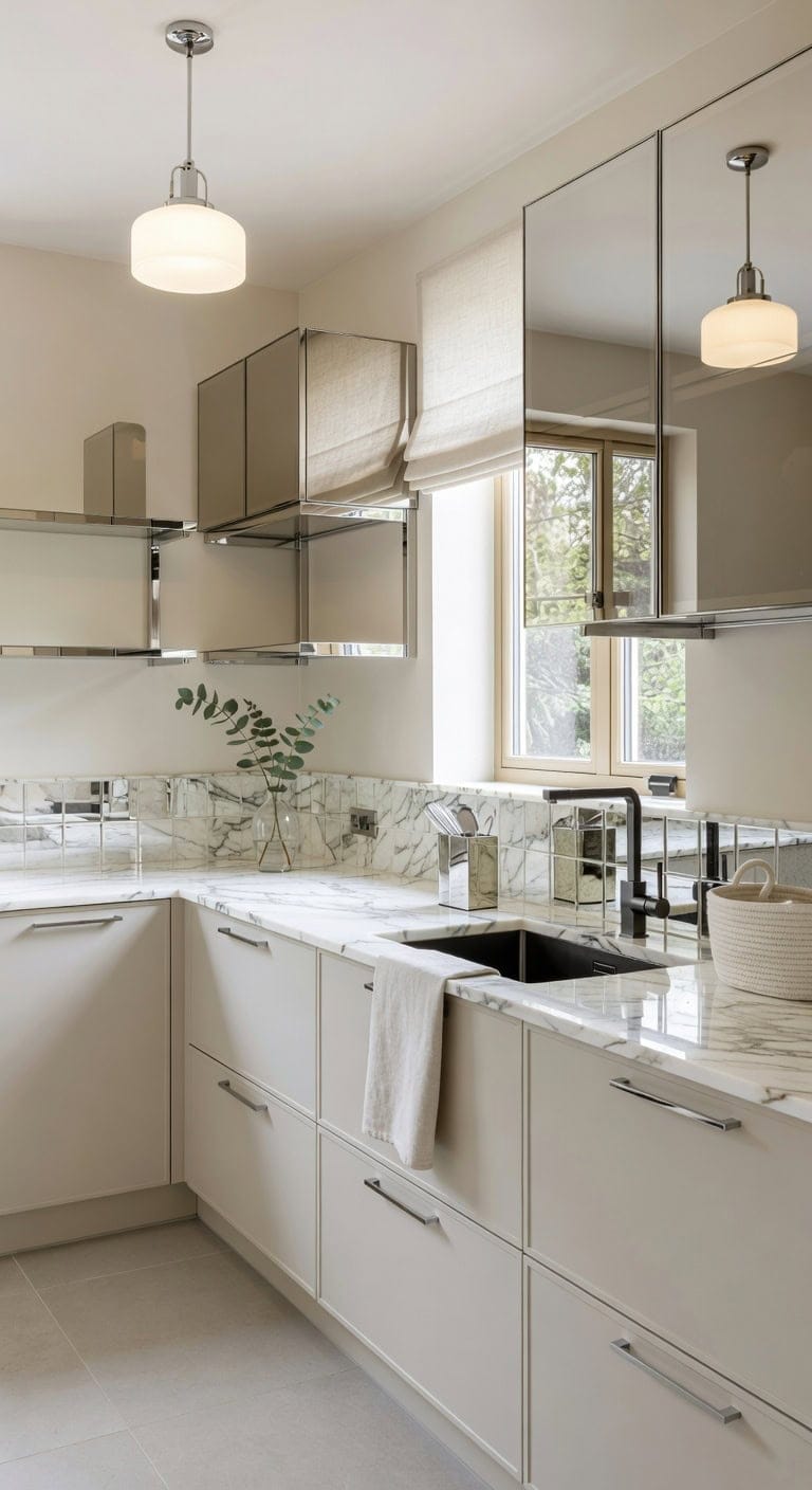 mirrored chrome contemporary luxe