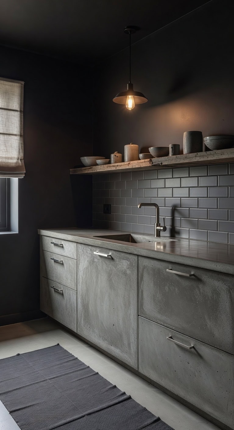 modern concrete cabinet overlay