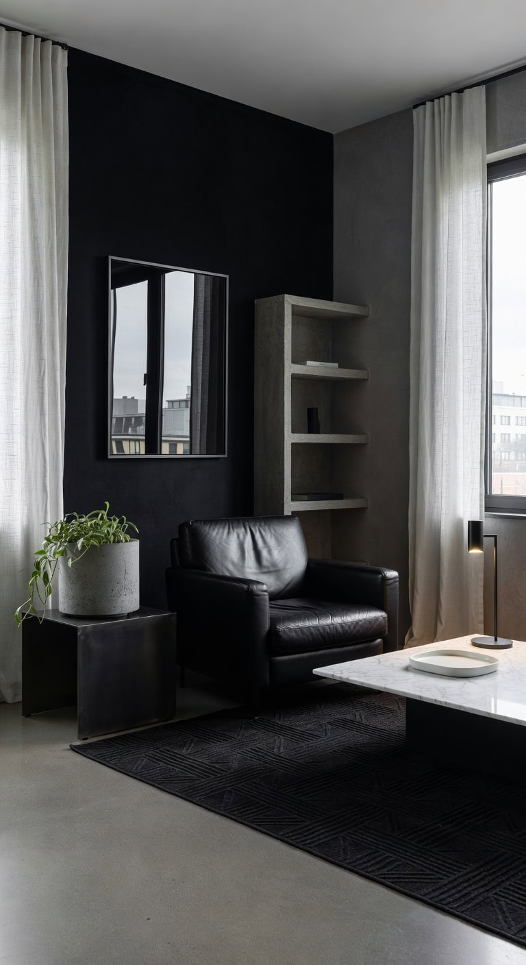 monochrome modern leather contrast
