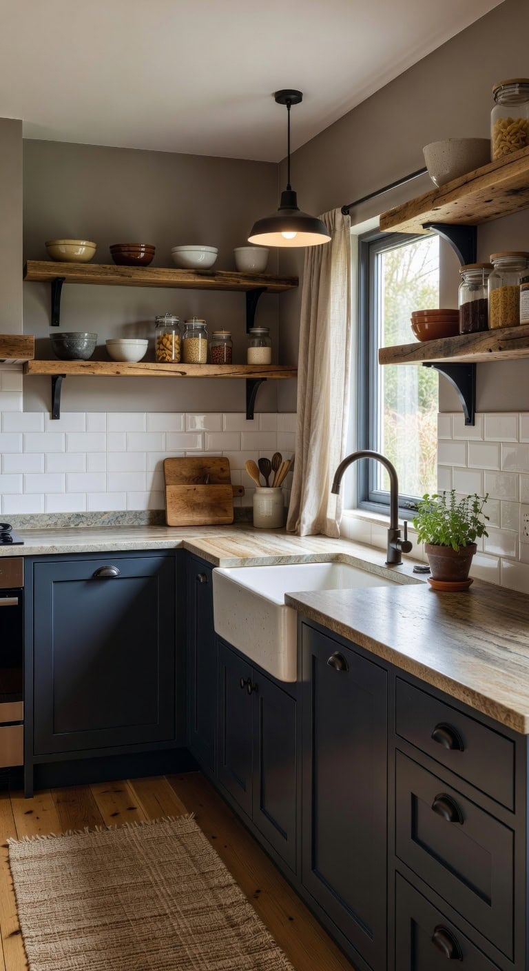 moody and warm kitchen charm