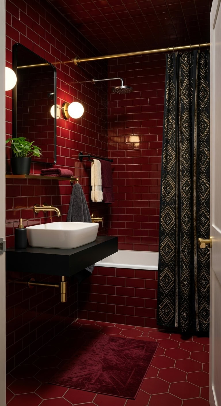 moody black gold red