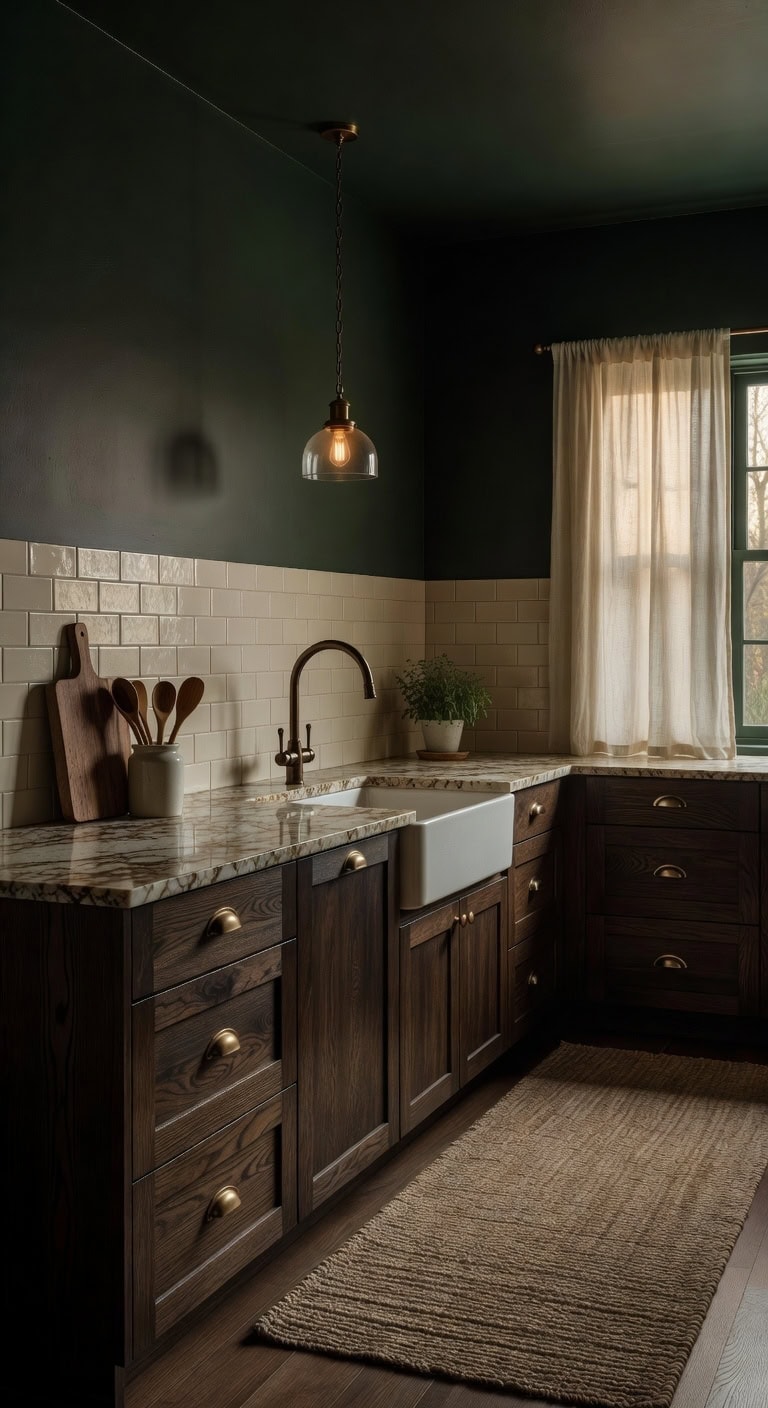moody woodland kitchen transformation