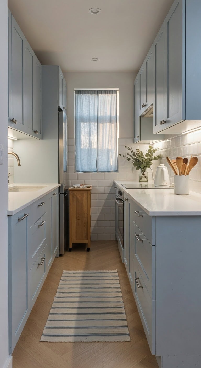 narrow bright textured spacious