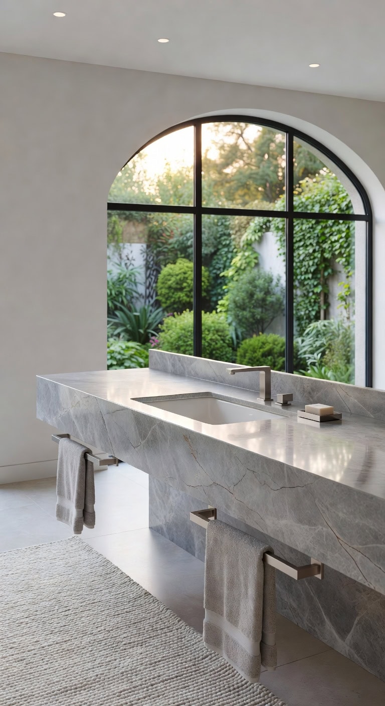 natural textured stone bathrooms