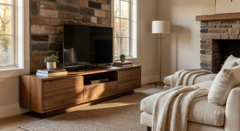 natural wood media consoles