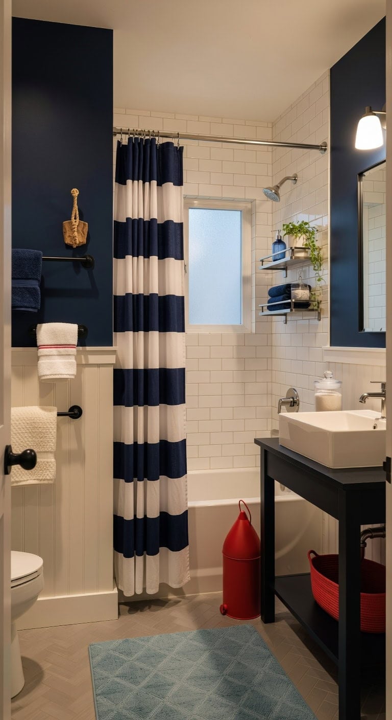 nautical navy with red