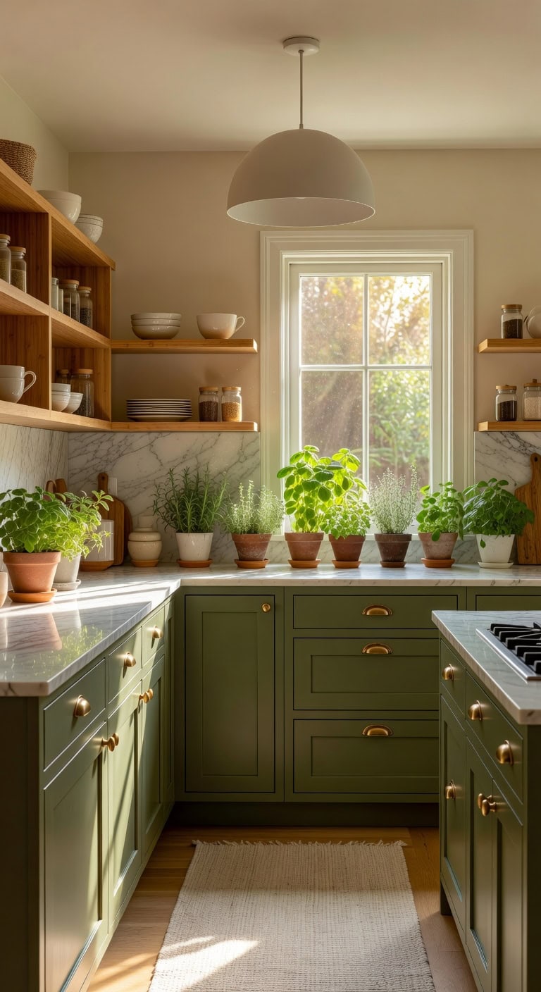 organic olive green kitchen designs