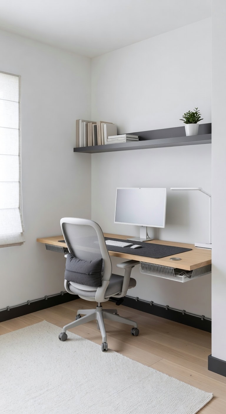 organized home office cable management