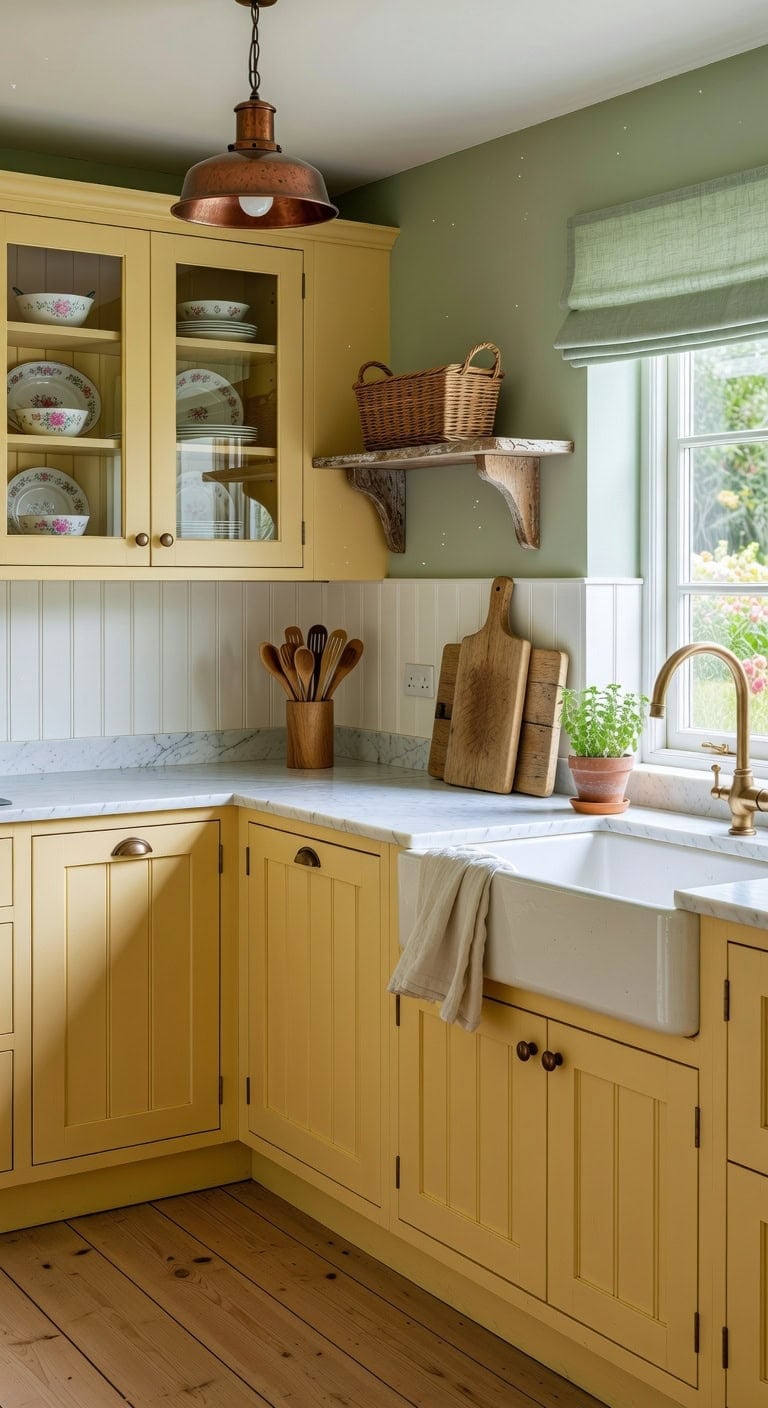 pastel floral country kitchen